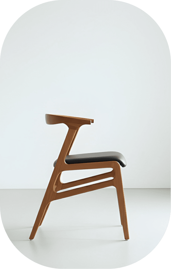 Wooden chair with built-in shelving